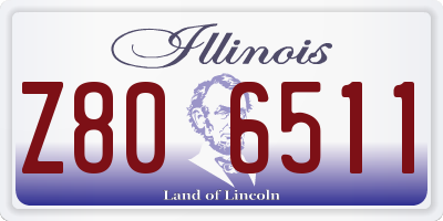 IL license plate Z806511