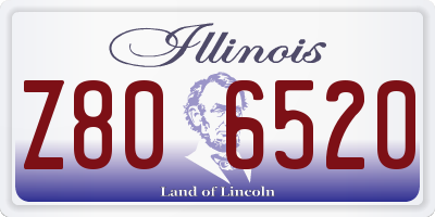 IL license plate Z806520