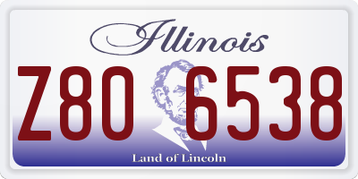 IL license plate Z806538