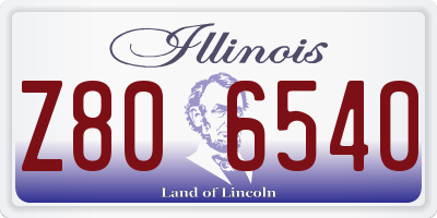 IL license plate Z806540