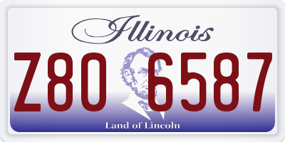 IL license plate Z806587