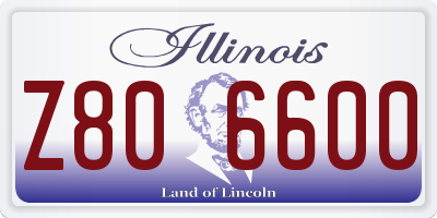 IL license plate Z806600
