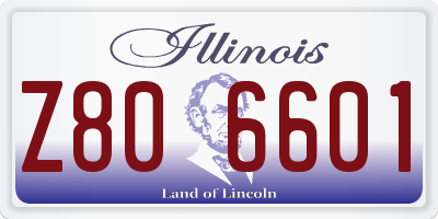 IL license plate Z806601