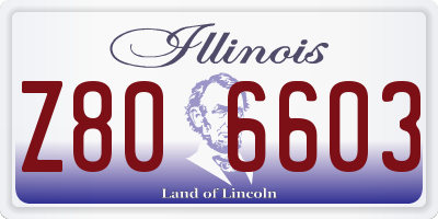 IL license plate Z806603