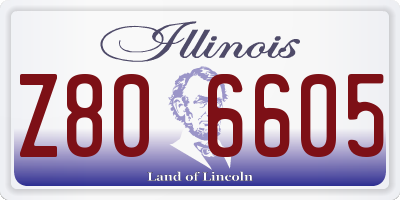 IL license plate Z806605