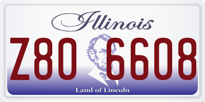 IL license plate Z806608