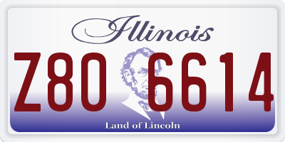 IL license plate Z806614