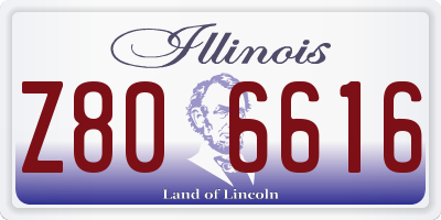 IL license plate Z806616