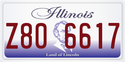 IL license plate Z806617