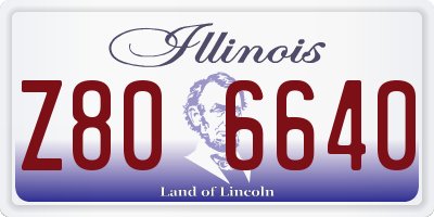 IL license plate Z806640