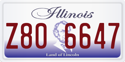 IL license plate Z806647