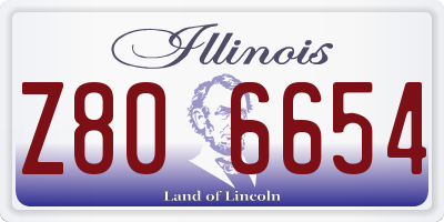 IL license plate Z806654
