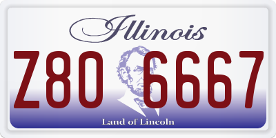 IL license plate Z806667
