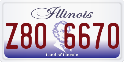 IL license plate Z806670