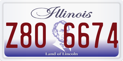IL license plate Z806674