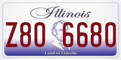 IL license plate Z806680