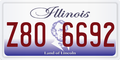 IL license plate Z806692