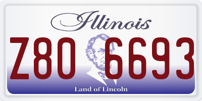 IL license plate Z806693