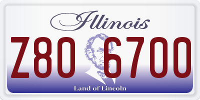 IL license plate Z806700