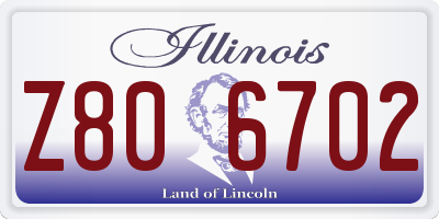 IL license plate Z806702