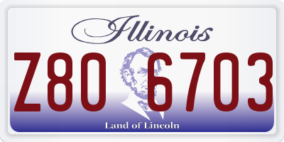 IL license plate Z806703