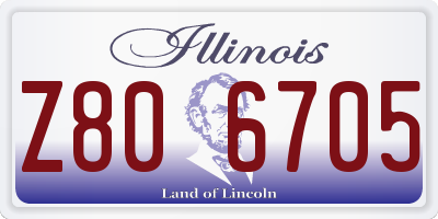 IL license plate Z806705