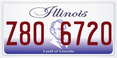 IL license plate Z806720
