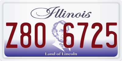 IL license plate Z806725