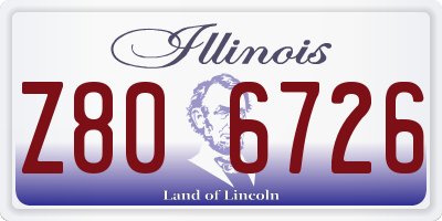 IL license plate Z806726