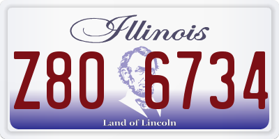 IL license plate Z806734