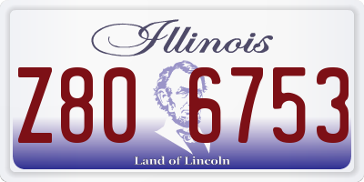 IL license plate Z806753