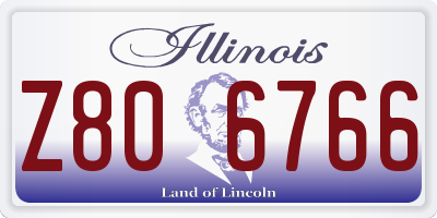 IL license plate Z806766