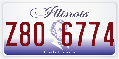 IL license plate Z806774
