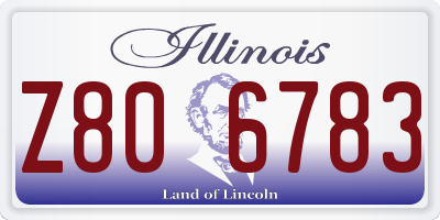 IL license plate Z806783