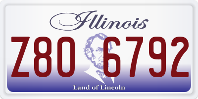 IL license plate Z806792