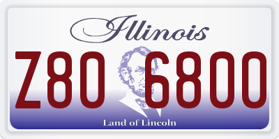 IL license plate Z806800