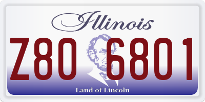 IL license plate Z806801