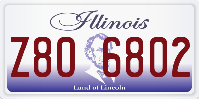 IL license plate Z806802