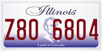 IL license plate Z806804