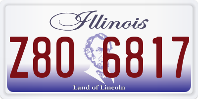 IL license plate Z806817