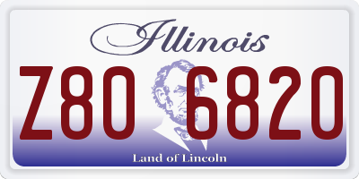 IL license plate Z806820