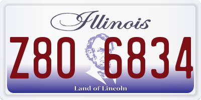 IL license plate Z806834