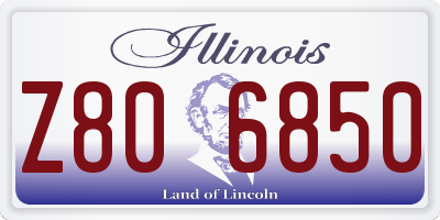 IL license plate Z806850