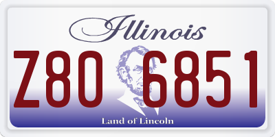 IL license plate Z806851