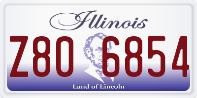 IL license plate Z806854