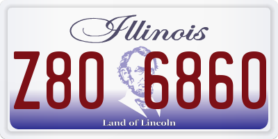 IL license plate Z806860