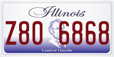 IL license plate Z806868