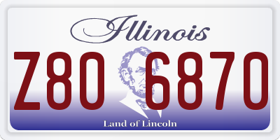 IL license plate Z806870