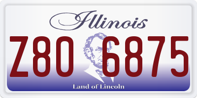 IL license plate Z806875