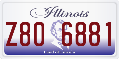 IL license plate Z806881